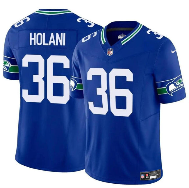 Seattle Seahawks #36 George Holani Royal 2024 FUSE Throwback Vapor Limited Jersey