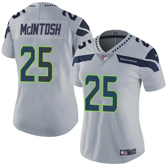 Seattle Seahawks #25 Kenny Mcintosh Grey Vapor Limited Stitched Football Jersey