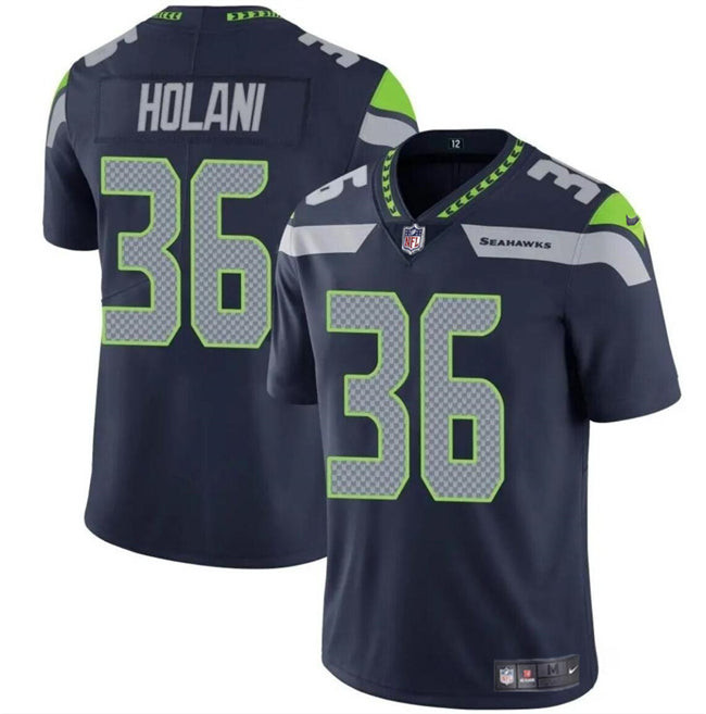 Seattle Seahawks #36 George Holani Navy Vapor Limited Stitched Football Jersey