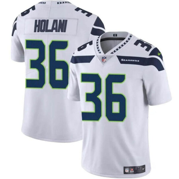 Seattle Seahawks #36 George Holani White Vapor Limited Stitched Football Jersey