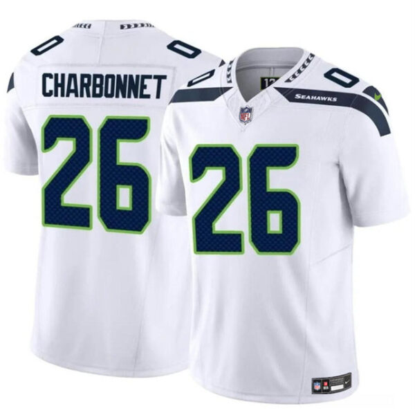 Seattle Seahawks #26 Zach Charbonnet White 2024 FUSE Vapor Limited Jersey