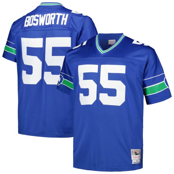 Brian Bosworth Seattle Seahawks Mitchell Ness Big Tall 1987 Legacy Retired Player Jersey Royal