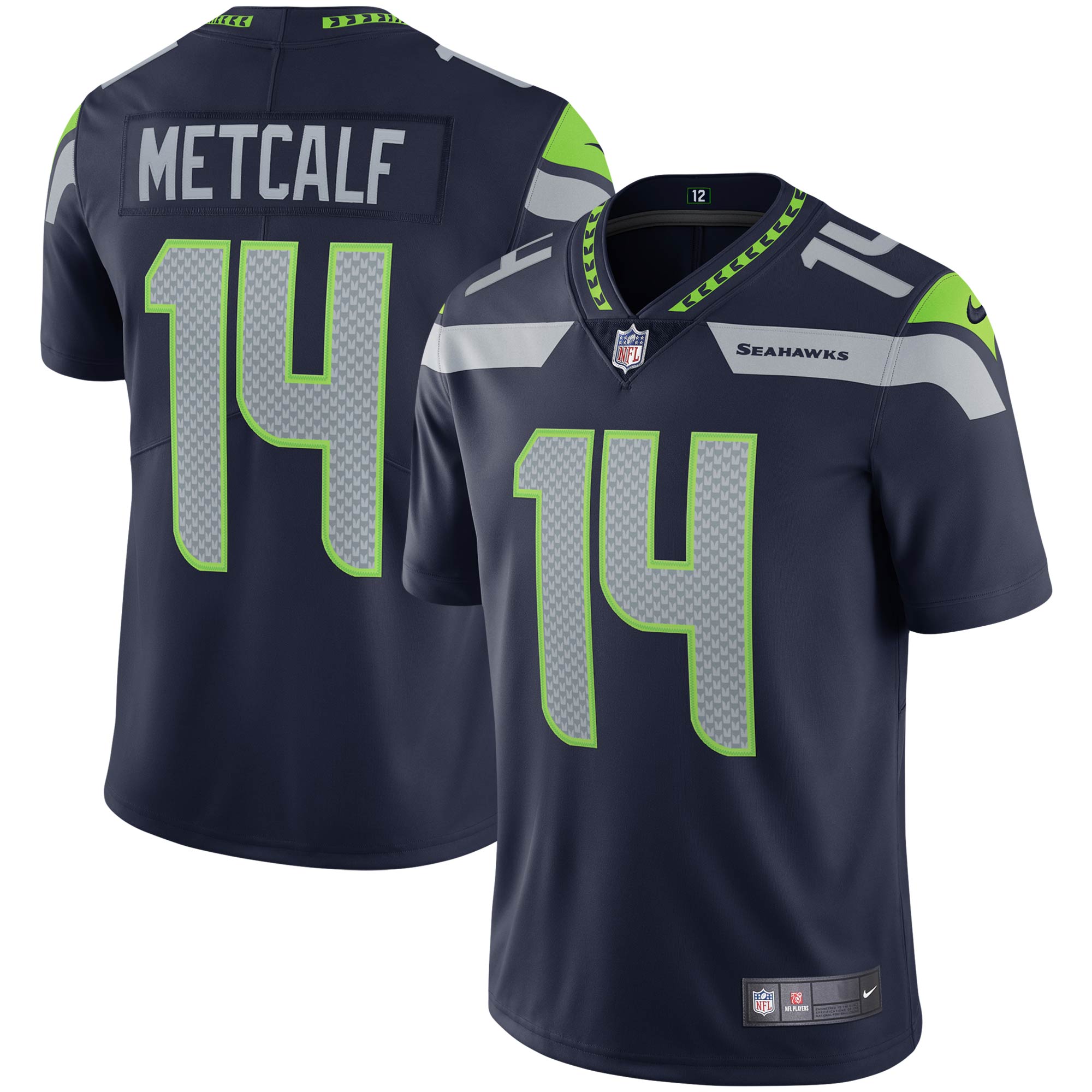 DK Metcalf Seattle Seahawks Nike Vapor Limited Jersey College Navy
