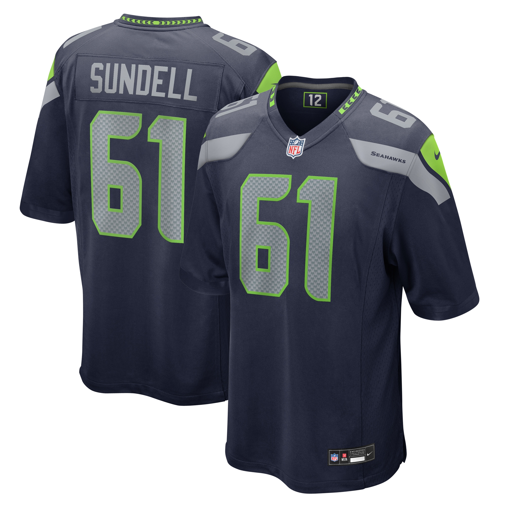 Jalen Sundell Seattle Seahawks Nike Game Jersey College Navy