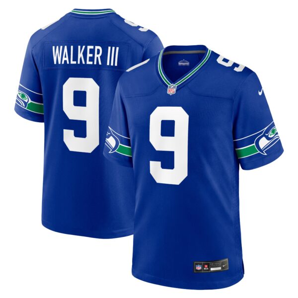 Kenneth Walker III Seattle Seahawks Nike Throwback Player Game Jersey Royal