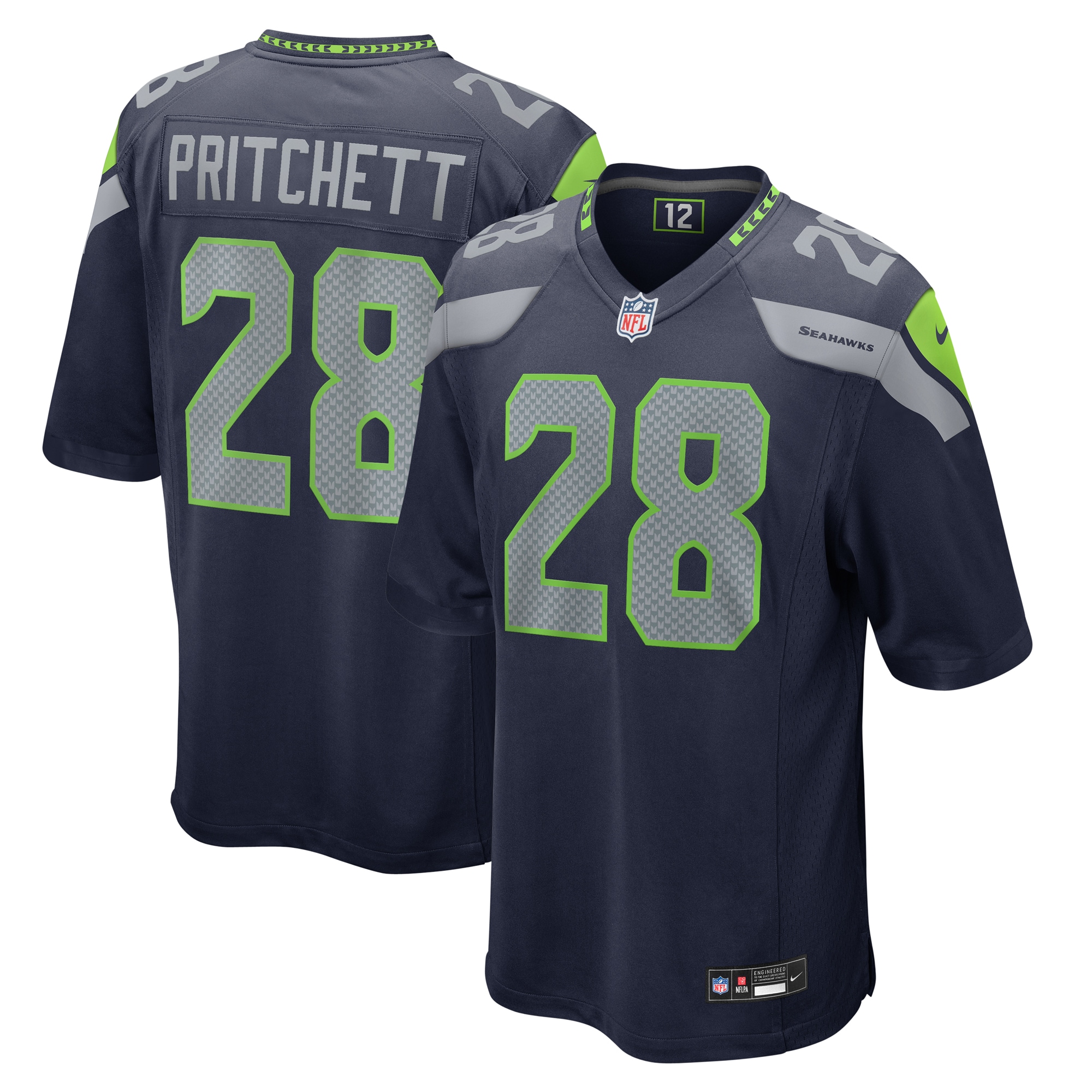 Nehemiah Pritchett Seattle Seahawks Nike Game Jersey College Navy