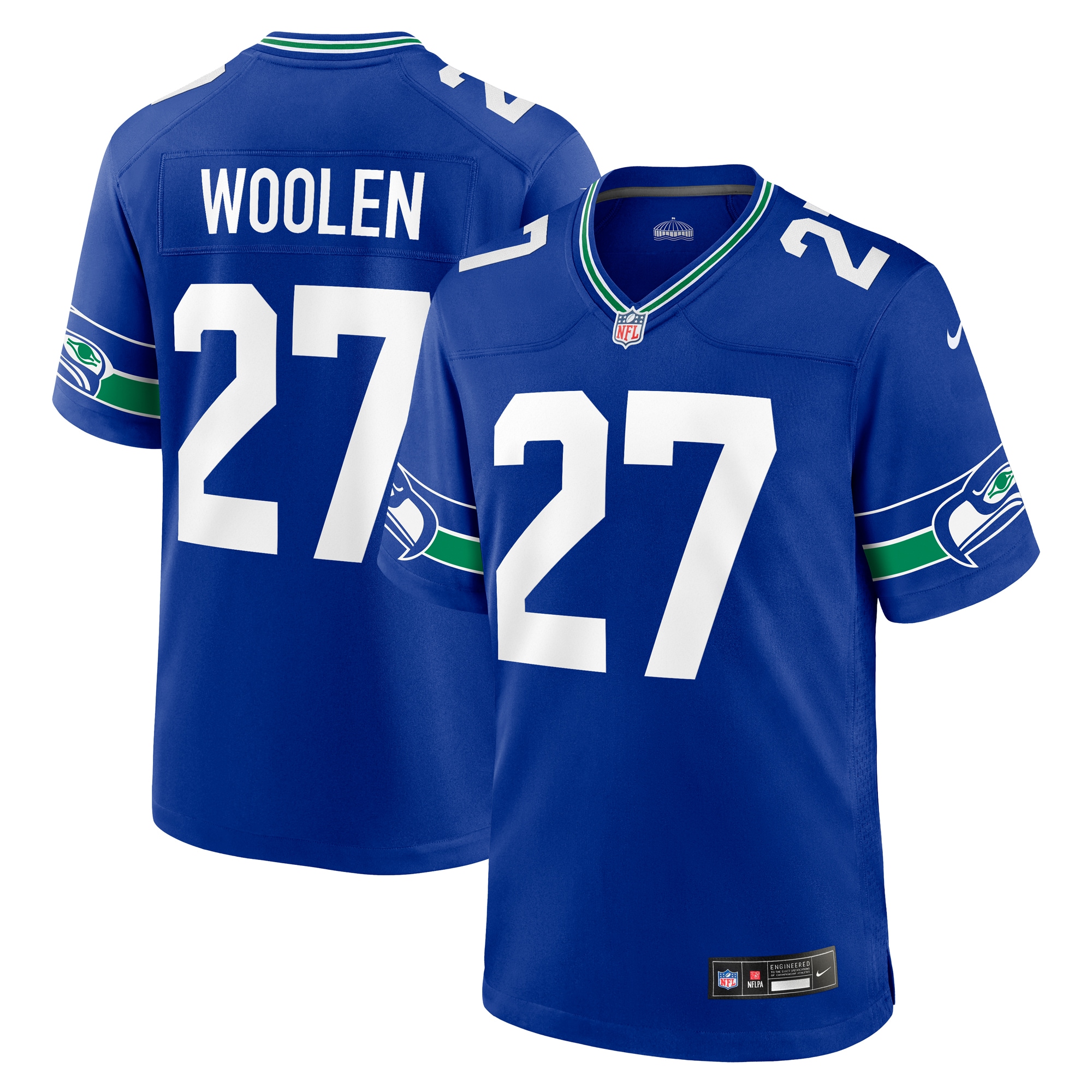 Tariq Woolen Seattle Seahawks Nike Throwback Player Game Jersey Royal