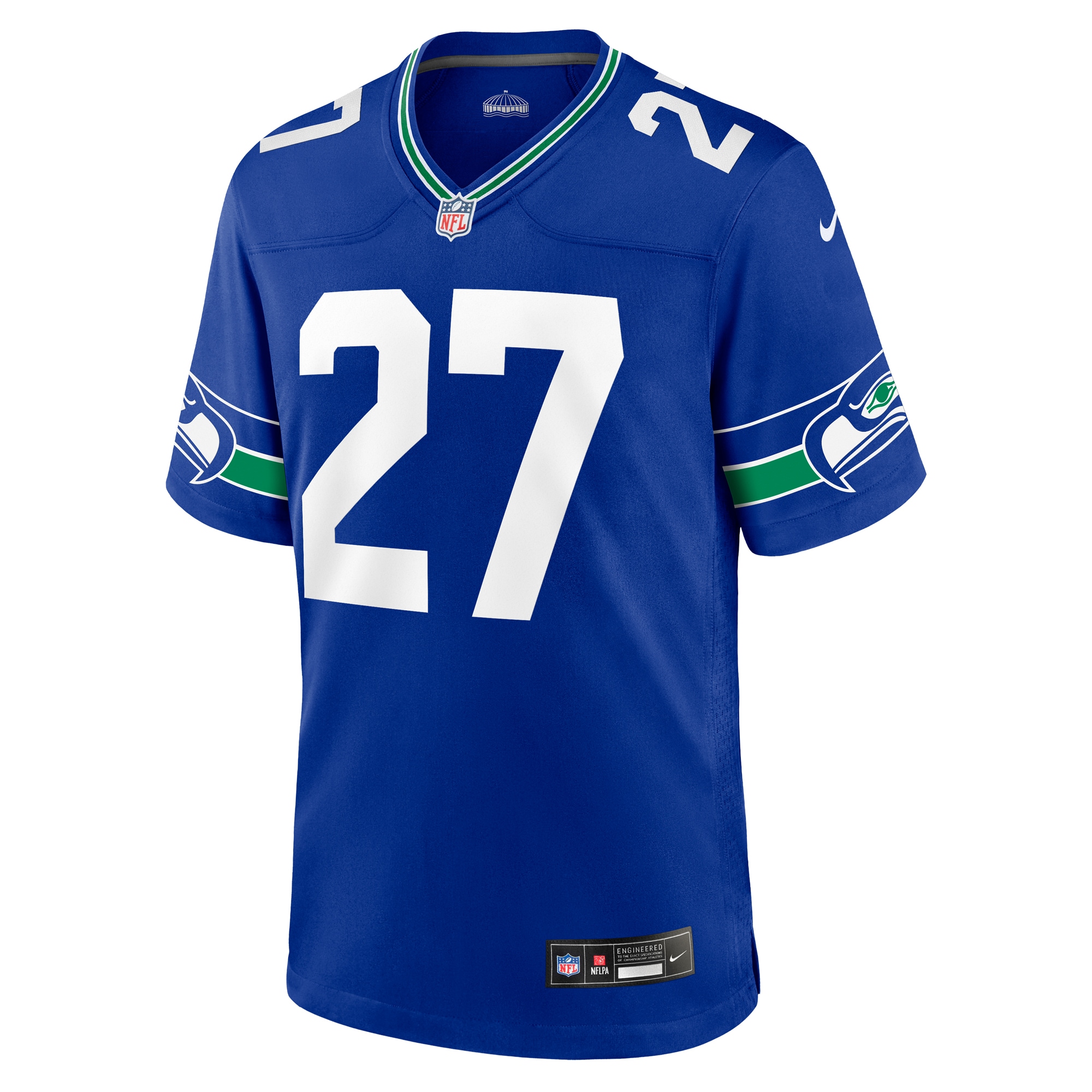 Tariq Woolen Seattle Seahawks Nike Throwback Player Game Jersey Royal - Image 2