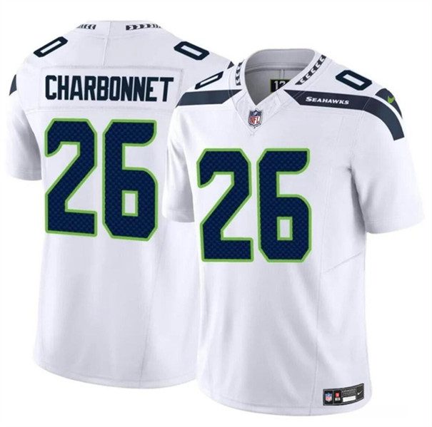 Seattle Seahawks #26 Zach Charbonnet White 2024 FUSE Vapor Limited Football Stitched Jersey