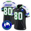 Men’s Seahawks 2024 Seattle City Patch Vapor Limited Jersey – All Stitched – Black Alternate – Steve Largent