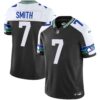 Men’s Seahawks Throwback Vapor Limited Jersey – All Stitched – Black Alternate – Geno Smith