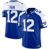 Men’s Seahawks Throwback Vapor Limited Jersey – All Stitched – Royal Alternate – 12th Fan