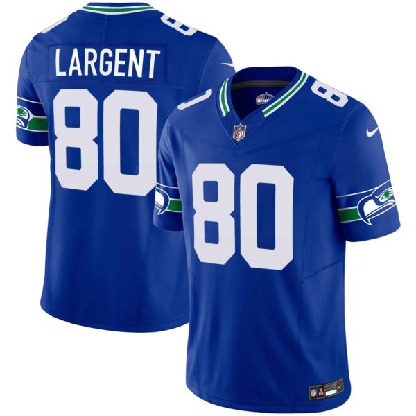 Men’s Seahawks Throwback Vapor Limited Jersey – All Stitched – Royal – Steve Largent