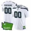 Seattle Seahawks Washington Home Patch Custom Jersey – All Stitched – Youth – White