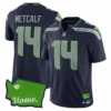 Men’s Seattle Seahawks Washington Home Patch Jersey – All Stitched – Navy – DK Metcalf