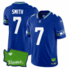 Men’s Seattle Seahawks Washington Home Patch Jersey – All Stitched – Royal – Geno Smith