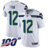 Seahawks #12 Fan White Men’s Stitched Football 100th Season Vapor Limited Jersey