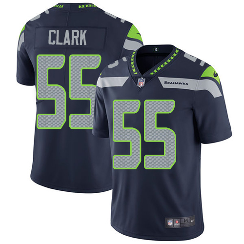 Nike Seattle Seahawks #55 Frank Clark Steel Blue Team Color Men’s Stitched NFL Vapor Untouchable Limited Jersey