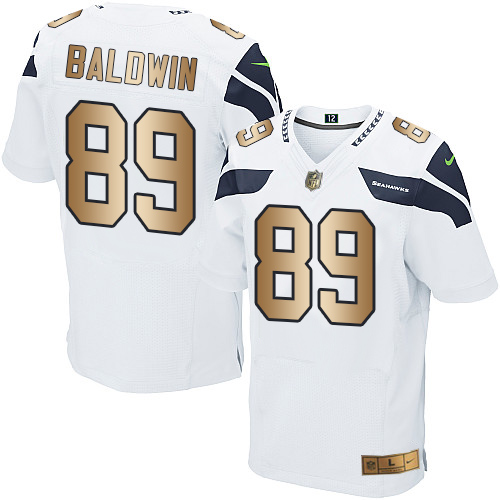 Nike Seahawks #89 Doug Baldwin White Men’s Stitched NFL Elite Gold Jersey