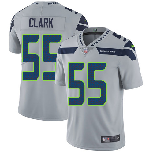 Nike Seattle Seahawks #55 Frank Clark Grey Alternate Men’s Stitched NFL Vapor Untouchable Limited Jersey