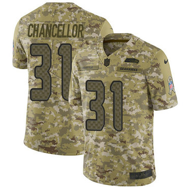Nike Seahawks #31 Kam Chancellor Camo Men’s Stitched NFL Limited 2018 Salute To Service Jersey