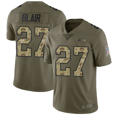 Seahawks #27 Marquise Blair Olive Camo Men’s Stitched Football Limited 2017 Salute To Service Jersey