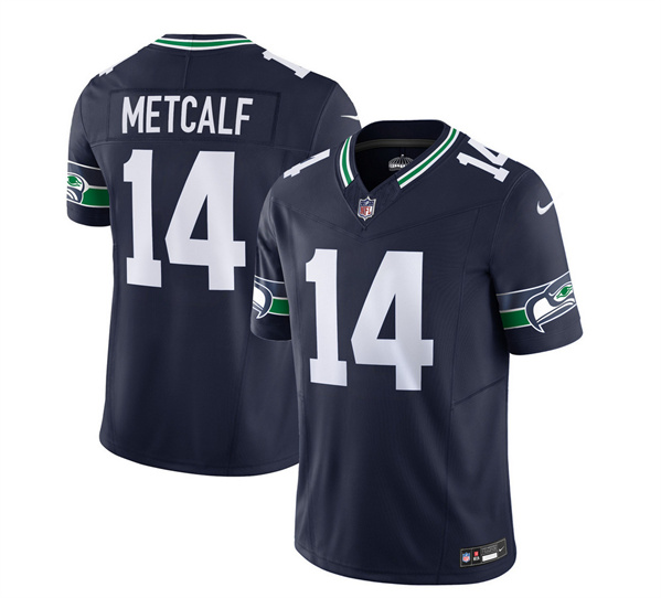 Men’s Seattle Seahawks #14 DK Metcalf 2023 F.U.S.E. Navy Limited Football Stitched Jersey