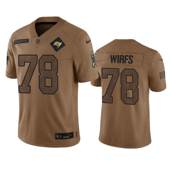 Tampa Bay Buccaneers #78 Tristan Wirfs 2023 Brown Salute To Service Limited Stitched Jersey