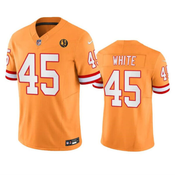 Tampa Bay Buccaneers #45 Devin White Orange 2023 FUSE Throwback With John Jersey