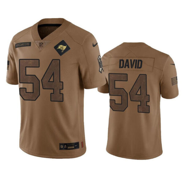 Tampa Bay Buccaneers #54 Lavonte David 2023 Brown Salute To Service Limited Stitched Jersey