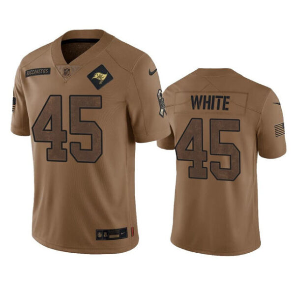 Tampa Bay Buccaneers #45 Devin White 2023 Brown Salute To Service Limited Stitched Jersey