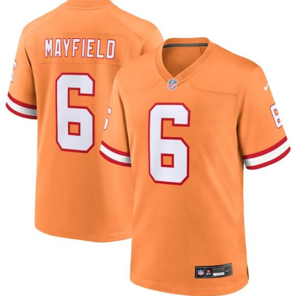 Tampa Bay Buccaneers #6 Baker Mayfield Orange Stitched Game Jersey