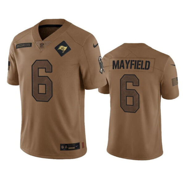 Tampa Bay Buccaneers #6 Baker Mayfield 2023 Brown Salute To Service Limited Stitched Jersey