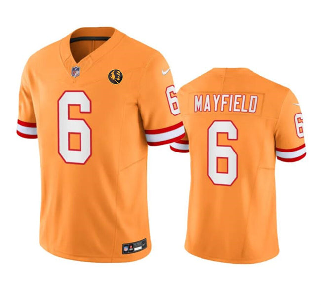 Tampa Bay Buccaneers #6 Baker Mayfield Orange 2023 FUSE Throwback With John Jersey