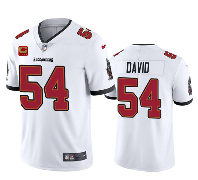 Tampa Bay Buccaneers #54 Lavonte David White 2024 With 4 Star C Patch Vapor Jersey