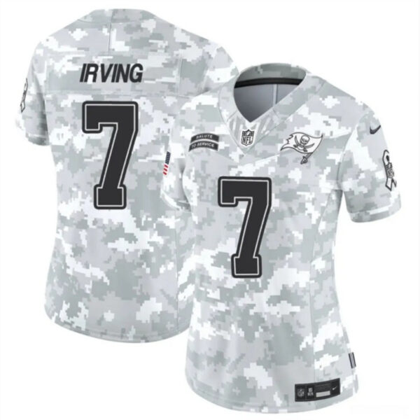 Women Tampa Bay Buccaneers #7 Bucky Irving 2024 FUSE Arctic Camo Salute To Service Limited Football Stitched Jersey