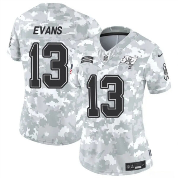 Women Tampa Bay Buccaneers #13 Mike Evans 2024 FUSE Arctic Camo Salute To Service Limited Football Stitched Jersey