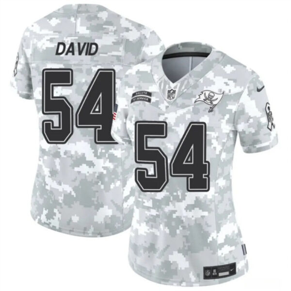 Women Tampa Bay Buccaneers #54 Lavonte David 2024 FUSE Arctic Camo Salute To Service Limited Football Stitched Jersey