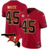 Men’s Buccaneers Florida Patch Gold Trim Vapor Jersey – All Stitched – Red – Devin White