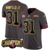 Men’s Buccaneers 2023 NFC South Champions Patch Gold Trim Vapor Jersey – All Stitched – Pewter – Antoine Winfield Jr