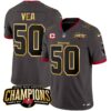 Men’s Buccaneers 2023 NFC South Champions Patch Gold Trim Vapor Jersey – All Stitched – Pewter – Vita Vea