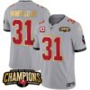 Men’s Buccaneers 2023 NFC South Champions Patch Gold Trim Vapor Jersey – All Stitched – Gray – Antoine Winfield Jr