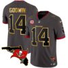 Men’s Buccaneers Florida Patch Gold Trim Vapor Jersey – All Stitched – Pewter – Chris Godwin