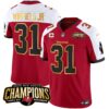 Men’s Buccaneers 2023 NFC South Champions Patch Gold Trim Vapor Jersey – All Stitched – Red Alternate – Antoine Winfield Jr