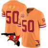 Men’s Buccaneers Florida Patch Gold Trim Vapor Jersey – All Stitched – Orange – Vita Vea