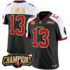 Men’s Buccaneers 2023 NFC South Champions Patch Gold Trim Vapor Jersey – All Stitched – Black Alternate – Mike Evans