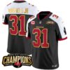 Men’s Buccaneers 2023 NFC South Champions Patch Gold Trim Vapor Jersey – All Stitched – Black Alternate – Antoine Winfield Jr