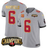 Men’s Buccaneers 2023 NFC South Champions Patch Gold Trim Vapor Jersey – All Stitched – Gray – Baker Mayfield