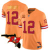 Men’s Buccaneers Florida Patch Gold Trim Vapor Jersey – All Stitched – Orange – Tom Brady