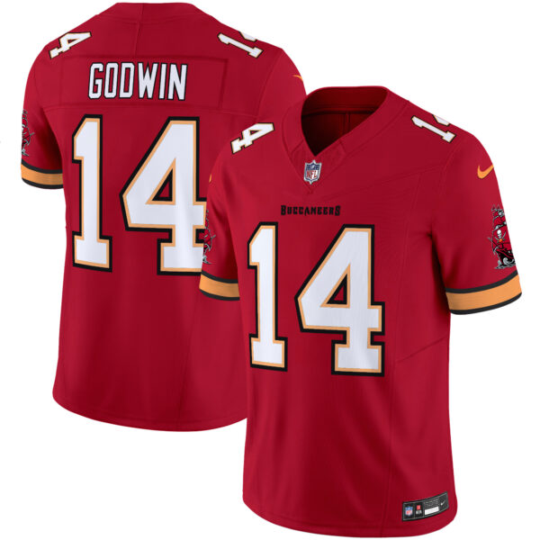 Men’s Buccaneers Throwback Vapor Limited Jersey V3 – All Stitched – Red – Chris Godwin